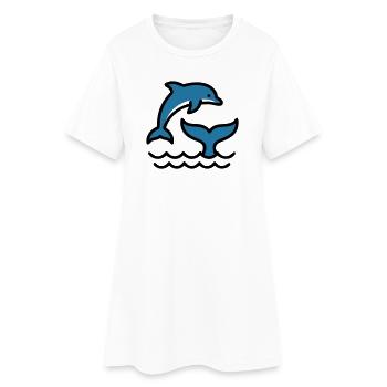 Vagues de dauphins Silhouette de la mer - Robe T-shirt Femme - blanc - Devant