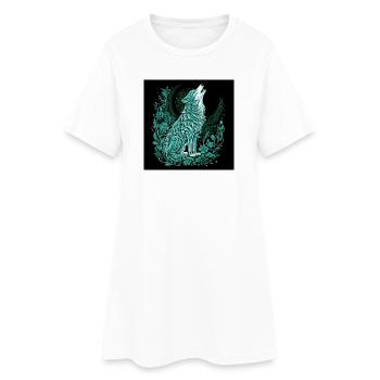 Style de la Ligne du Loup Lune avec Flora - Robe T-shirt Femme - blanc - Devant