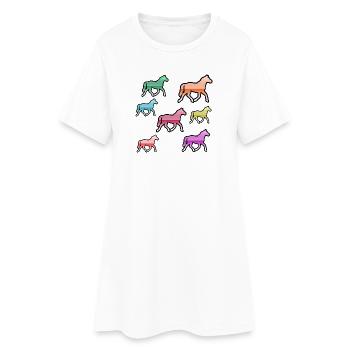 Chevaux - Robe T-shirt Femme - blanc - Devant