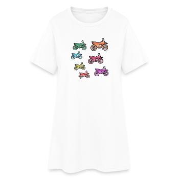 Motos - Robe T-shirt Femme - blanc - Devant