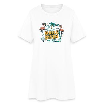 Malle Divas en tournée Fête féminine Flamingo à Majorque - Robe T-shirt Femme - blanc - Devant