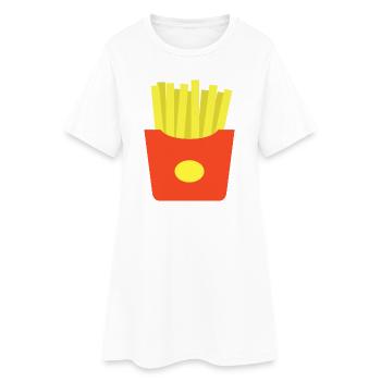 Frites - Robe T-shirt Femme - blanc - Devant