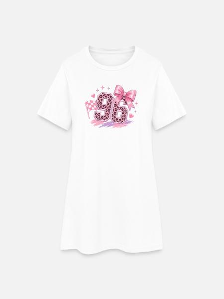 Leopard Pink 96 Glitter - Women’s T-Shirt Dress - white