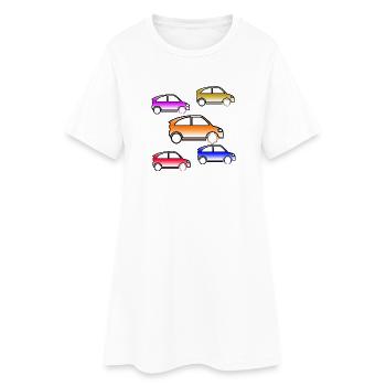 Automobiles - Robe T-shirt Femme - blanc - Devant