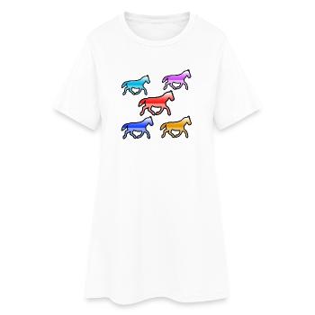 Chevaux - Robe T-shirt Femme - blanc - Devant
