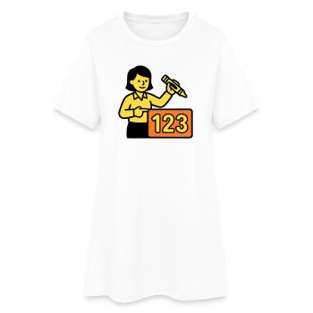 Enseignant Math 123 School - Robe T-shirt Femme - blanc - Devant