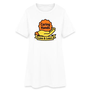 Kita Wappen Caring Hands Logo - Frauen T-Shirt-Kleid - Weiß - Vorne