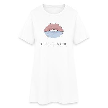 Mois de la Fierté LGBTQ - Fierté lesbienne - Girl Kisser - Robe T-shirt Femme - blanc - Devant