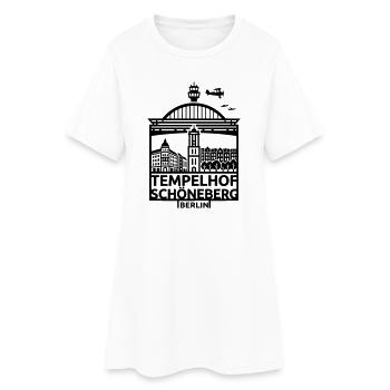 Berlin Tempelhof Schöneberg Wahrzeichen Silhouette - Frauen T-Shirt-Kleid - Weiß - Vorne