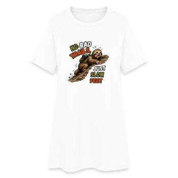 Pas de mauvais sentiers, juste des pieds lents - Robe T-shirt Femme - blanc - Devant