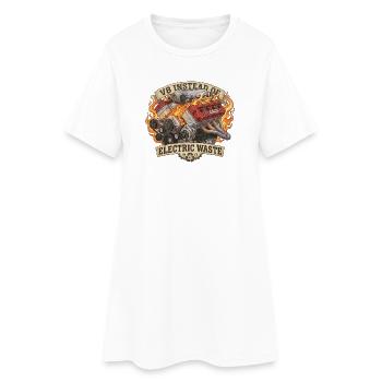 V8 au lieu de VE – Déchets électriques - Robe T-shirt Femme - blanc - Devant