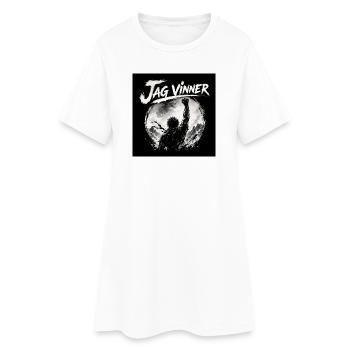 Je gagne – Icône monochrome de la lune - Robe T-shirt Femme - blanc - Devant