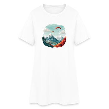 Art polygonal du paysage montagneux en parapente - Robe T-shirt Femme - blanc - Devant