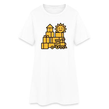 Building Blocks Railway Toys - Women’s T-Shirt Dress - white - Front