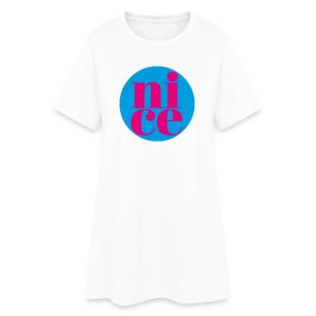 nice - Women’s T-Shirt Dress - white - Front