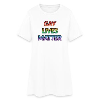 Gay Lives Matter Regenbogen - Frauen T-Shirt-Kleid - Weiß - Vorne