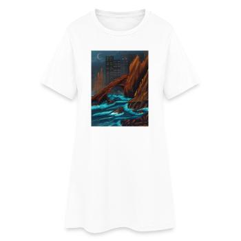 Roca Marina Nocturna - Frauen T-Shirt-Kleid - Weiß - Vorne