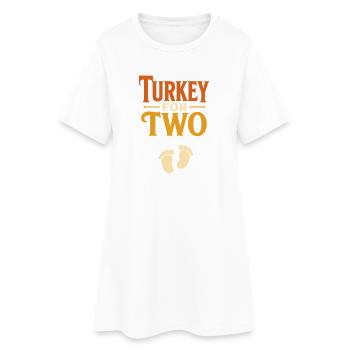 Une femme enceinte adore la Turquie pendant ses deux mois - Robe T-shirt Femme - blanc - Devant