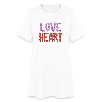 Love Heart typography - Women’s T-Shirt Dress - white - Front