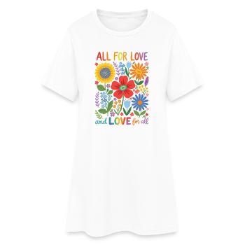 Mois de la Fierté LGBTQ - Tous pour l’amour et l’amour pour tous - Robe T-shirt Femme - blanc - Devant