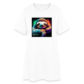 paresse - Robe T-shirt Femme - blanc - Devant