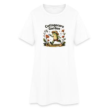 Cottagecore Garden Frog - Women’s T-Shirt Dress - white - Front