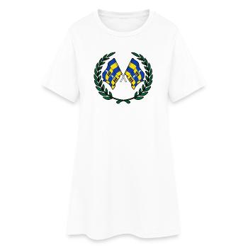 Ameland Lorbeerflaggen – Inselstolz - Frauen T-Shirt-Kleid - Weiß - Vorne