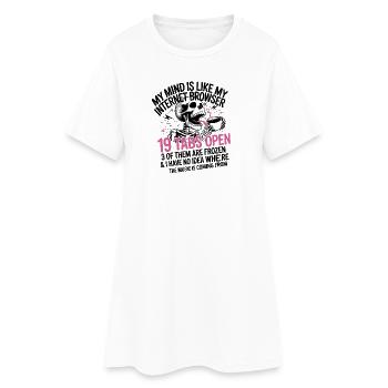 19 Tabs Open my brain like internet browser - Frauen T-Shirt-Kleid - Weiß - Vorne