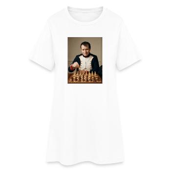 Napoleon spielt Schach. - Frauen T-Shirt-Kleid - Weiß - Vorne