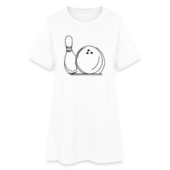 Boule et quille de bowling - Robe T-shirt Femme - blanc - Devant