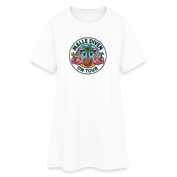 Malle Divas en tournée Fête féminine Flamingo à Majorque - Robe T-shirt Femme - blanc - Devant