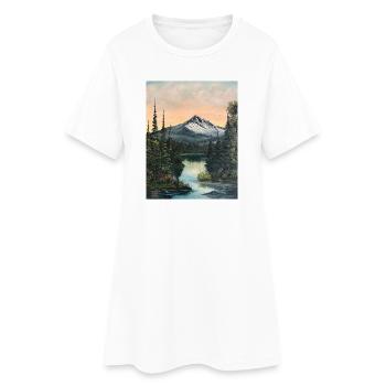 Bergsee im Abendlicht - Frauen T-Shirt-Kleid - Weiß - Vorne