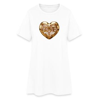 T-shirt classique - Cœur minimaliste en rose dorée - Robe T-shirt Femme - blanc - Devant