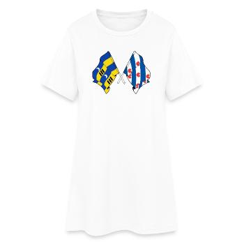 Ameland & Friesland kreuzte Flaggen - Frauen T-Shirt-Kleid - Weiß - Vorne