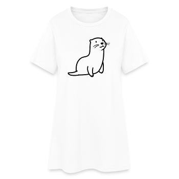 Otter - Frauen T-Shirt-Kleid - Weiß - Vorne