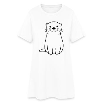 Otter - Frauen T-Shirt-Kleid - Weiß - Vorne