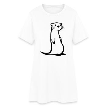 Otter - Frauen T-Shirt-Kleid - Weiß - Vorne