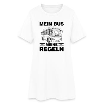 Mein Bus meine Regeln lustige Busfahrer Sprüche - Frauen T-Shirt-Kleid - Weiß - Vorne
