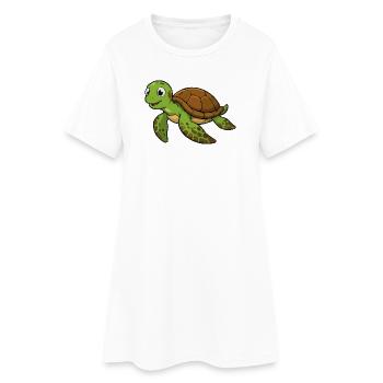 Illustration de tortue câline - Robe T-shirt Femme - blanc - Devant