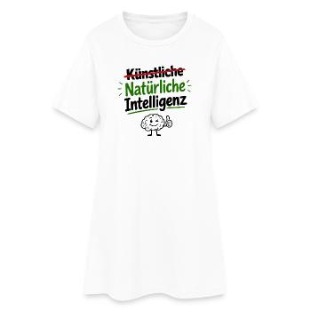 Natürliche Intelligenz gibt es auch (noch) - Frauen T-Shirt-Kleid - Weiß - Vorne