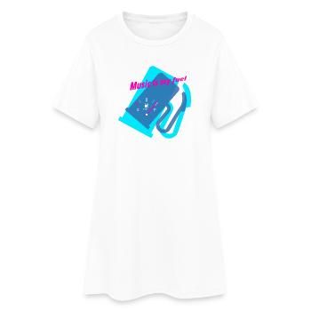 Design de t-shirt « La musique est mon carburant » - Robe T-shirt Femme - blanc - Devant