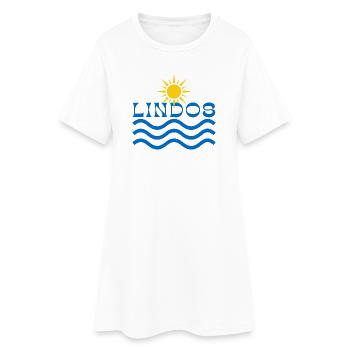 Lindos Sun and Waves - Women’s T-Shirt Dress - white - Front