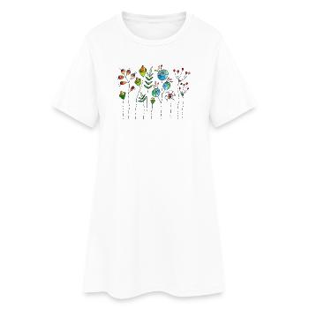 Fleur - Robe T-shirt Femme - blanc - Devant