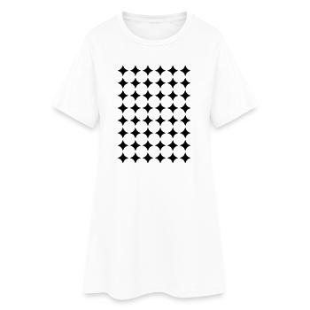 geometric circles pattern grid - Women’s T-Shirt Dress - white - Front