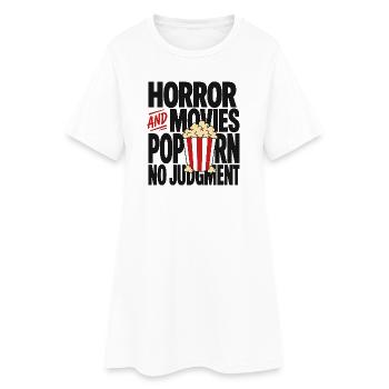 Horror Movies Popcorn Judgment - Women’s T-Shirt Dress - white - Front