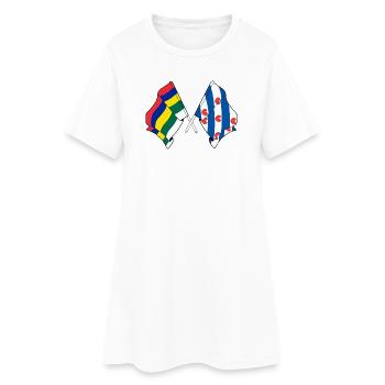 Terschelling & Friesland kreuzte Flaggen - Frauen T-Shirt-Kleid - Weiß - Vorne