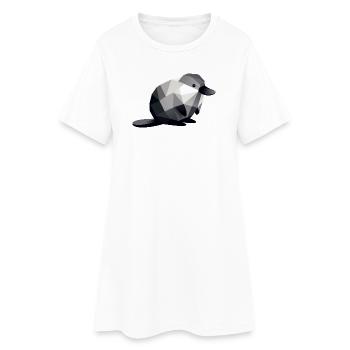 Schnabeltier - Frauen T-Shirt-Kleid - Weiß - Vorne