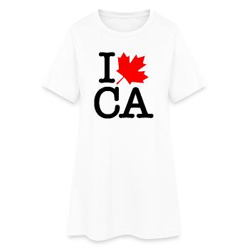 Rouge très poli Noir J’adore la feuille d’érable du Canada - Robe T-shirt Femme - blanc - Devant