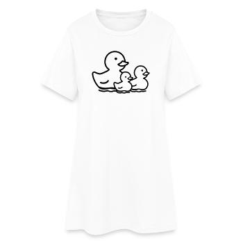 famille canard - Robe T-shirt Femme - blanc - Devant