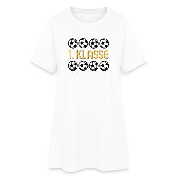Schulkind 1. Klasse - Fußball Grundschule - Frauen T-Shirt-Kleid - Weiß - Vorne